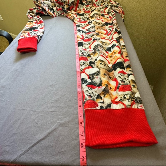 Tipsy Elves bodysuit adults large full zip cat christmas kitty one piece red - Picture 11 of 11